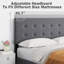 Cadre de lit grand Velevet avec 4 tiroirs de rangement, cadre de lit plateforme grand gris avec tête de lit et lattes en bois sans sommier (complet)-1318113795
