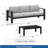 2 Pieces Outdoor Patio Set, All-Weather 75” 3-Seat Metal Sofa With Thick Cushions And 43” Coffee Table For Year-Round Enjoyment-209780828-209780835