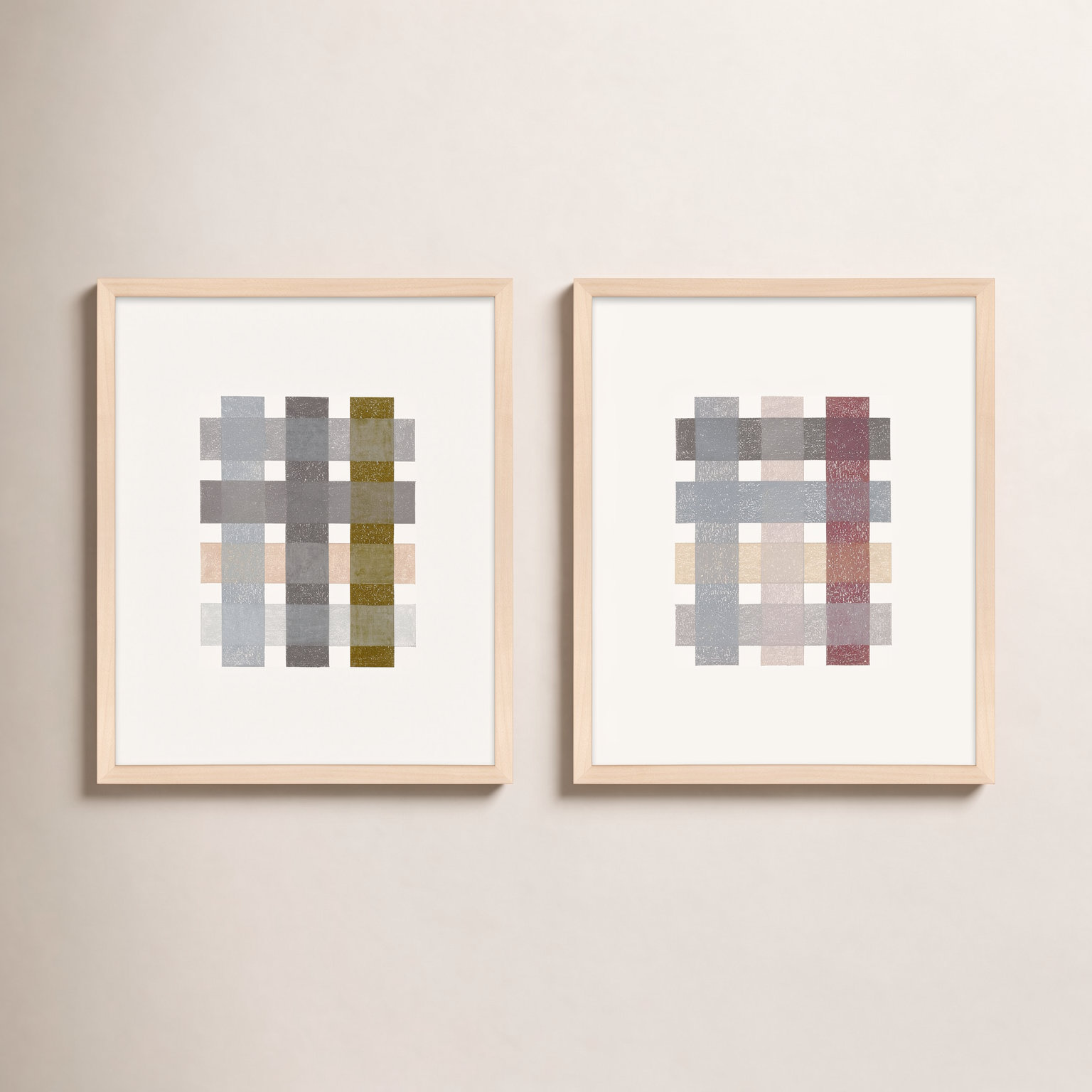 Lancel "Gridlock Vertical" Print by Beth James, Maple Framed, 25'' H X 40'' W X 1.25'' D