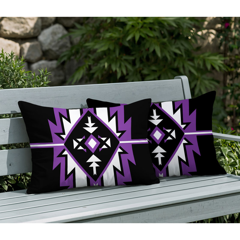 Oreiller réversible intérieur / extérieur Loma, 20 po x 14 po, Purple