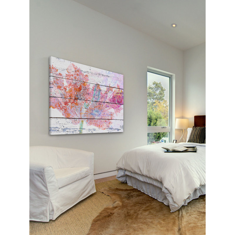Floral Vintage Print on Canvas, 16 x 24 Inches
