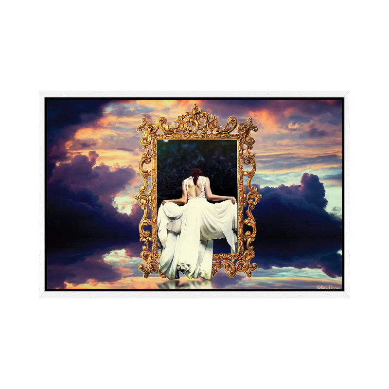 Elsewhere by Victoria Obscure - Print on Canvas, White Framed, 66.04cm H x 101.6cm W x 3.81cm D