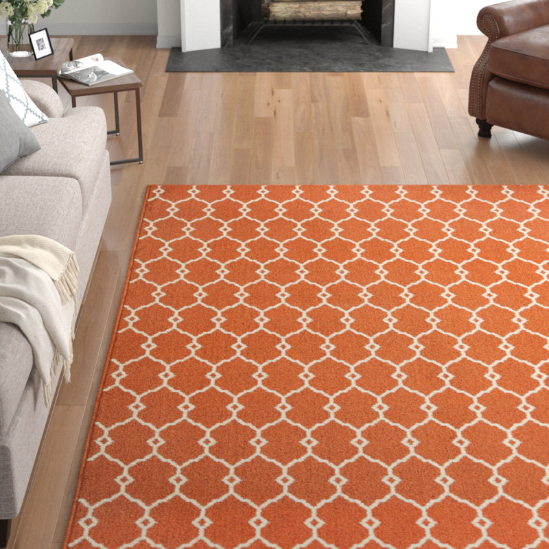 Tapis orange Yepez, Rectangle 7 pi 10 po x 10 pi 10 po