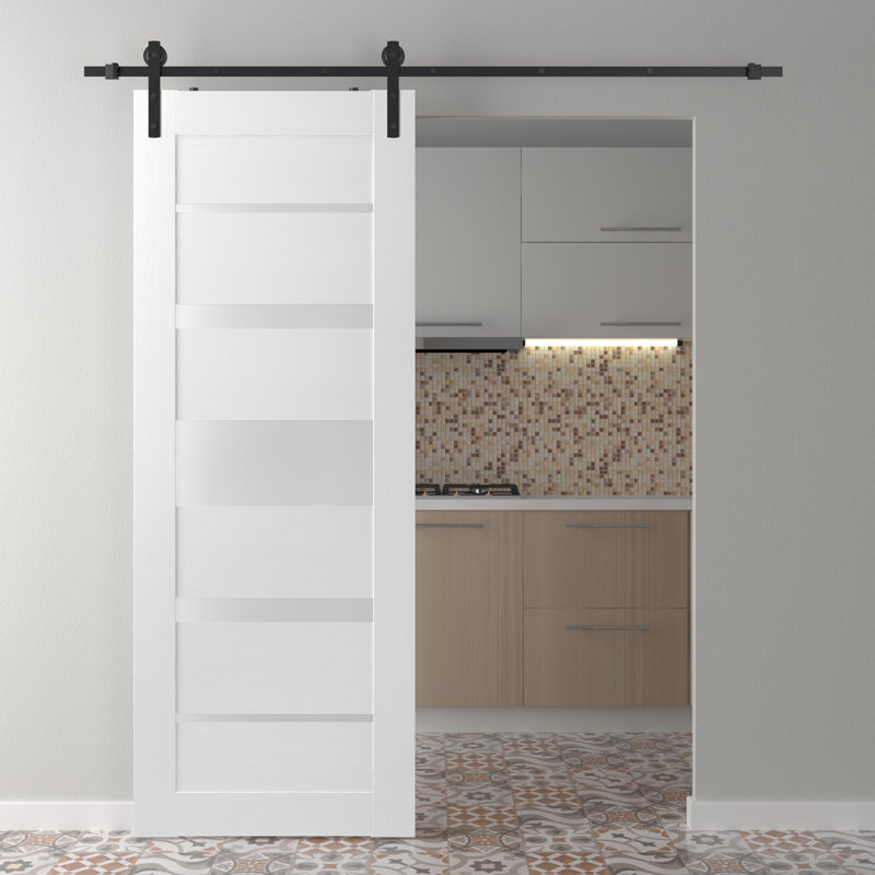 Porte de grange Kina, Blanc, 29,75 po x 95,24 po