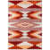 Orange Red Aztec Power Loom Area Rug