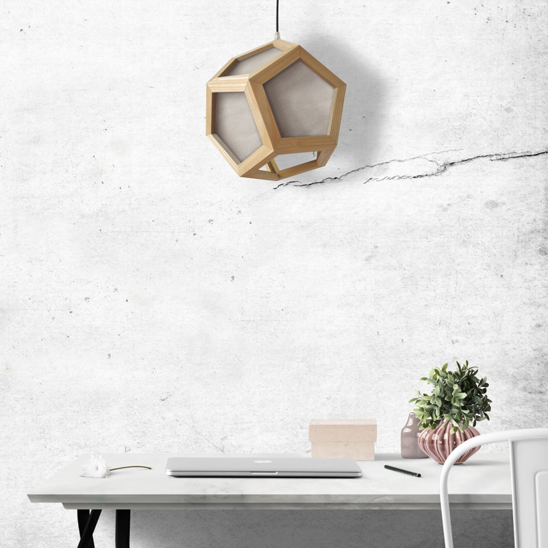 Belfiore 1 - Light Oil Geometric Pendant, Light Oak/White