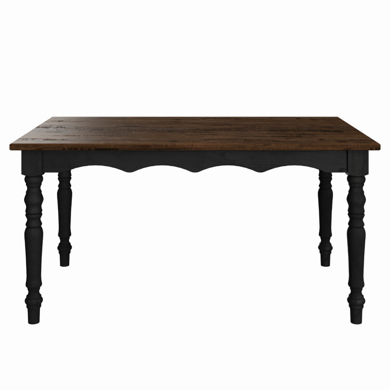 Table de salle à manger en bois Dhven blanc vieilli | Alcott Hill®, Noir