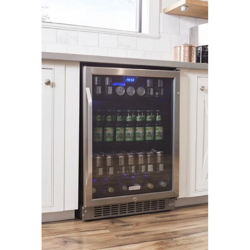EdgeStar 23.5'' W Convertible 142 Cans (12 oz.) 5.49 Cubic Feet Beverage Cooler with Reversible Glass Door