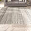 Tapis géométrique en polypropylène tissé à la machine à motif géométrique blanc bouleau / gris argenté Beiler-2093136271