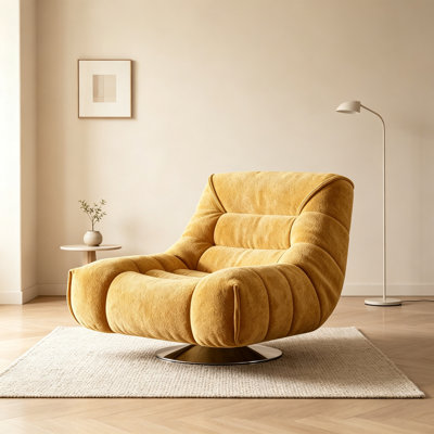 Canapé moderne moderne en chenille jaune