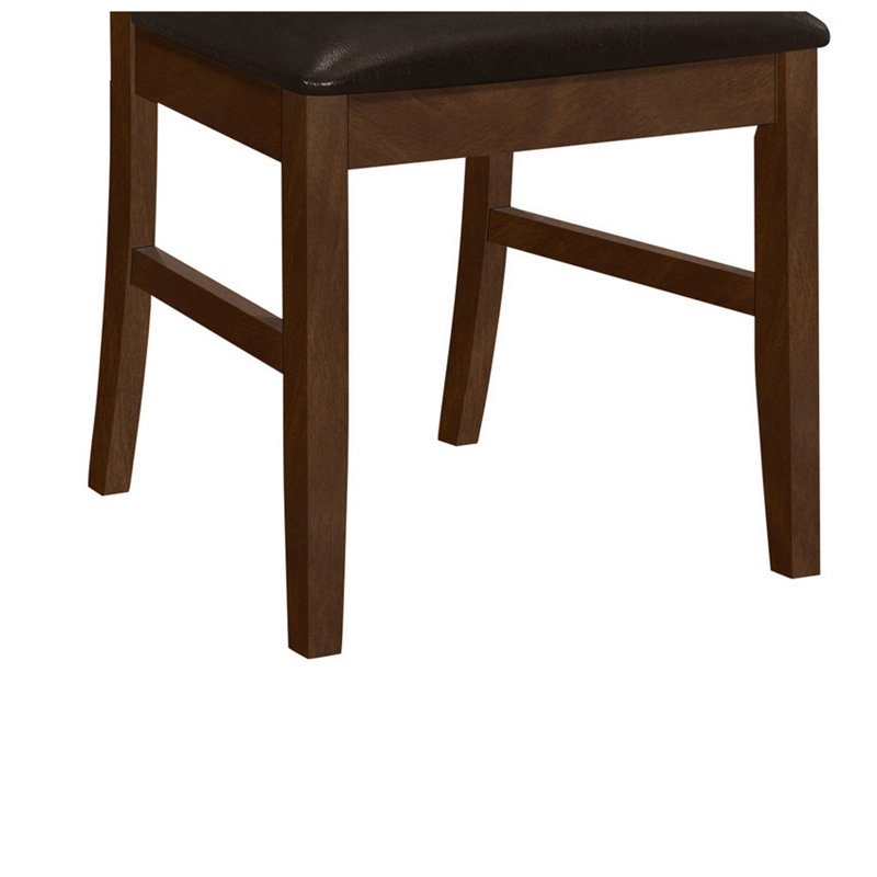 Antique Walnut Solid Wood Ladder Back Dining Chairs, Set of 2