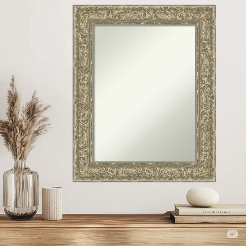 Miroir mural Luxe, 30,75 po x 24,75 po, Argent antique