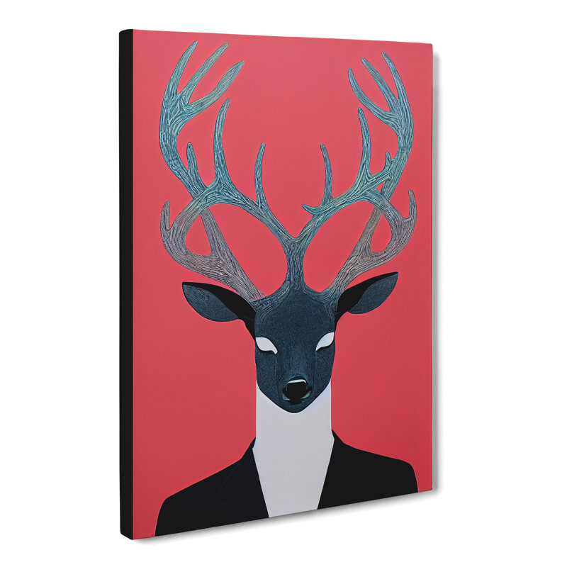 Deer Purism - Wrapped Canvas, 60cm H x 40cm W x 3cm D