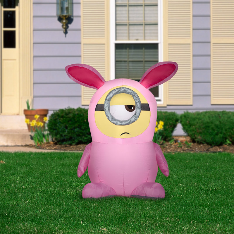 Combinaison gonflable Minions Stuart en rose