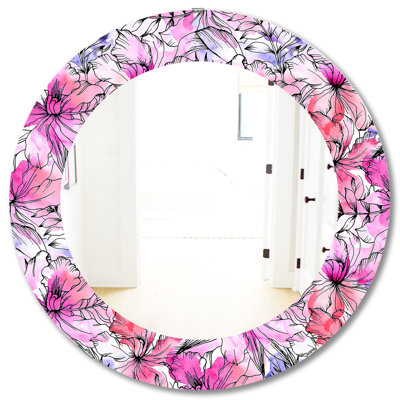 Pink Blossom 22 - Miroir moderne