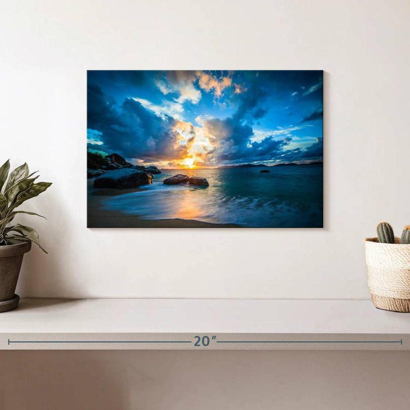 Gillard, paysage marin des Caraïbes nuageux, H 8 po x l 12 po