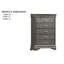Mobilier de chambre à coucher moderne à finition grise avec tiroirs 1 pièce Modern Transitional