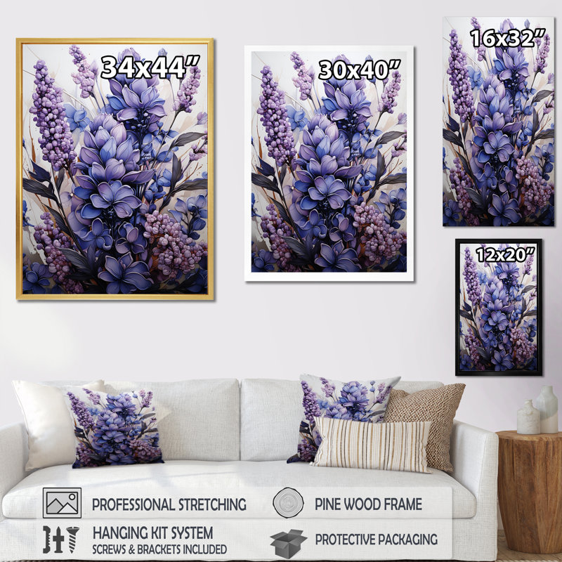 Fleur mauve «Enchanting Fragrance II», impressions murales florales et botaniques, H 20 po x l 12 po x P 1 po