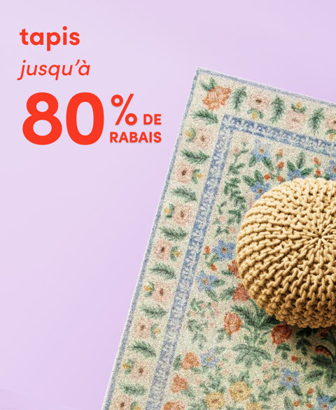 Tapis jusqu'à 80 % de rabais.