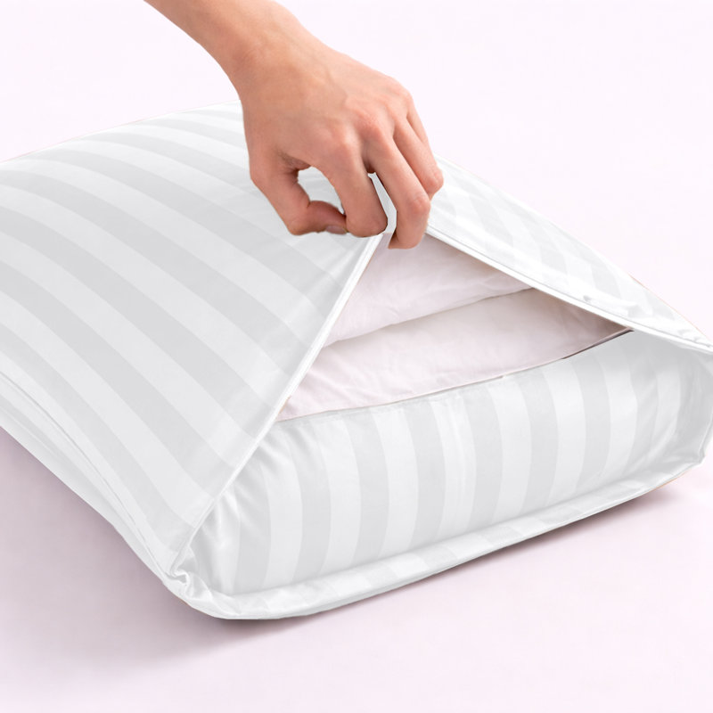 Microfiber 250 TC Reversible Stripe Duvet Cover Set with Pillowcases, Kingsize Duvet Cover + 2 Standard Pillowcases, White