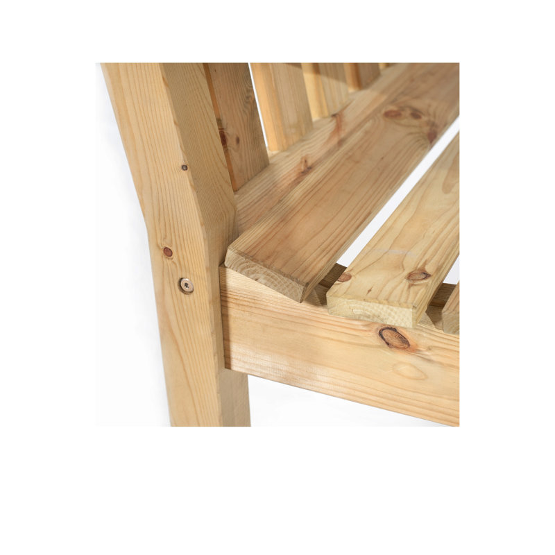 Lexi Solid Wood Pine Outdoor Bench, H92 x W183 x D61cm, Natural