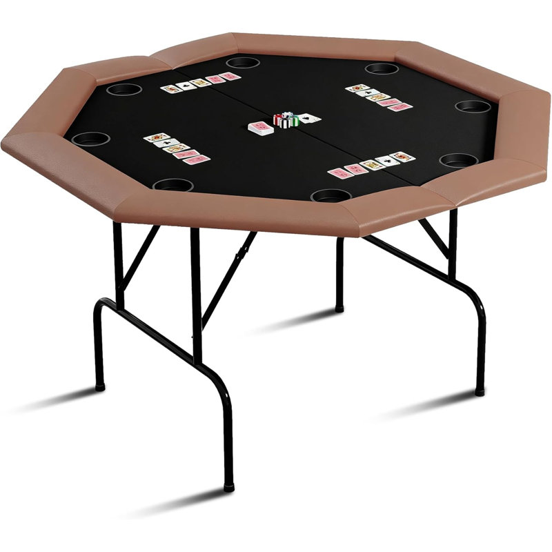 Table de jeu Octagon Poker Table Blackjack avec 8 porte-gobelet