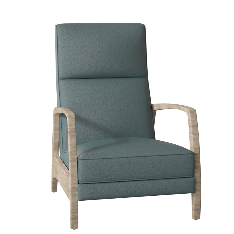 Ansleigh 28.25" Wide Genuine Leather Manual Standard Recliner, French Oak, 1181 Pearl