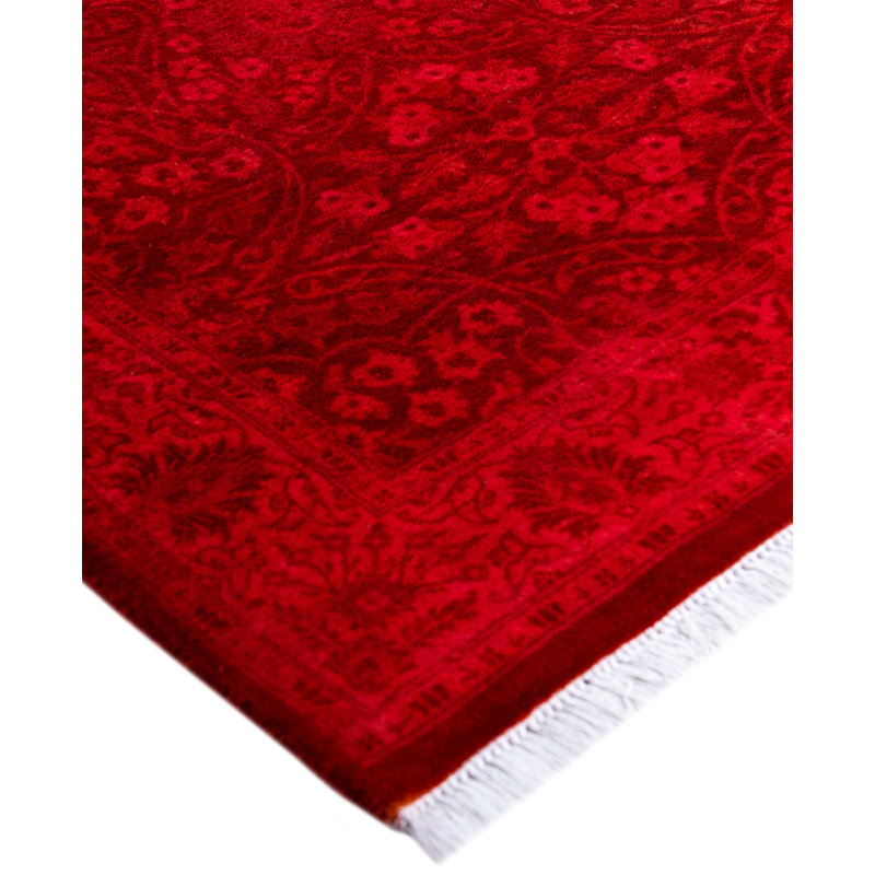 Overdyed Hand-Knotted Wool Modern-Contemporary Pink Runner 2' 6" x 7' 6"