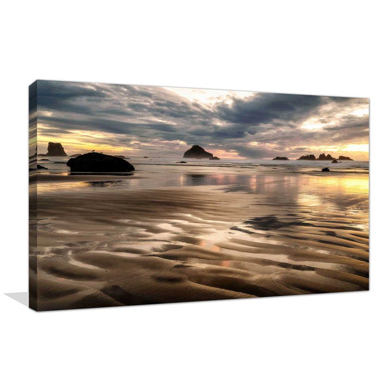 «Pacific Low Tide», reproduction de photo, H 18 po x l 30 po x P 1 po, Toile tendue