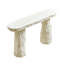 Console de 53,94 pouces de conception moderne, table en imitation pierre, table d'entrée en fibre de verre avec pieds irréguliers pour le salon, couloir