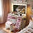 Makeup Vanity With Glass Top, 15 Hollywood Bulbs, 11 Drawers And Stool