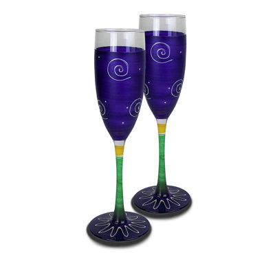 Peruvian Splendor Turquoise 8.5 oz Hannover Champagne Flute