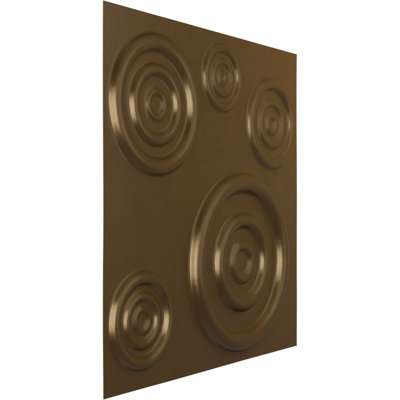 L 19 5/8 po x H 19 5/8 po Reece Panneau mural décoratif 3D EnduraWall, bronze champagne métallique (couvre 2,67 pieds carrés)