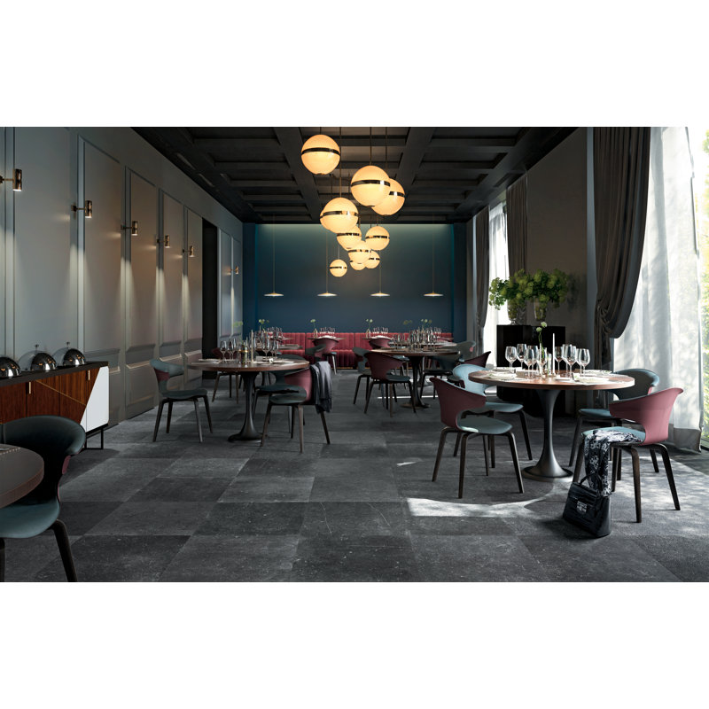 Blues 24 in. x 24 in. Distressed and Glazed Porcelain Tile, Core