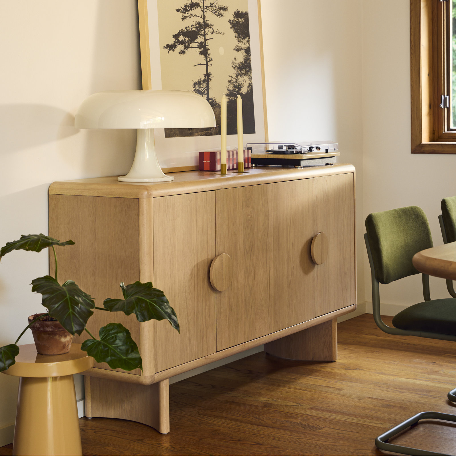 Circa 64" Curved Leg Sideboard, Natural