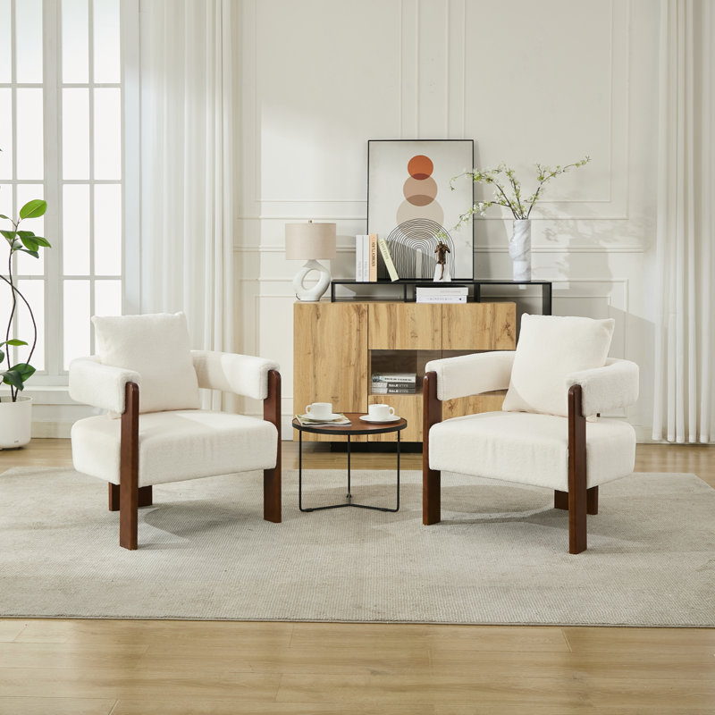 Chaise d'appoint rembourrée à 3 pieds, White