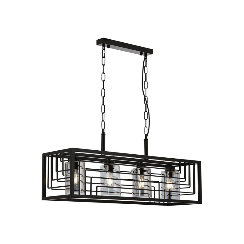 4 - Light Kitchen Island Pendant, Black