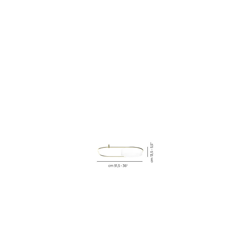 Tier Ceiling/Wall Lamp M White Matt Painted Brass L32gg Ul