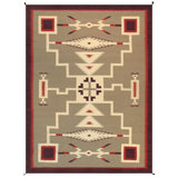 Tapis brun / rouge en coton et en laine 8 pi 11 po x 12 pi Ghita