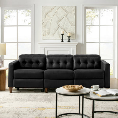 Gurdarshan Leather Dual-Motor Power Reclining Sofa