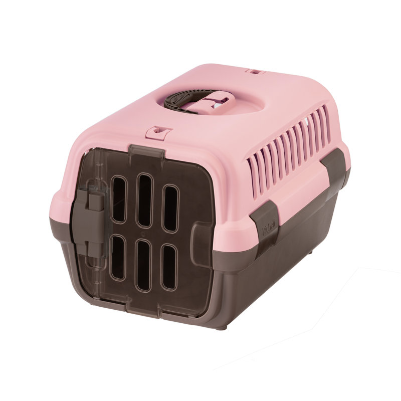 Small Pink Collapsible Rolling Pet Travel Carrier
