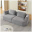 Canapé compact 3 places surdimensionné en tissu chenille, livré monté, gris
