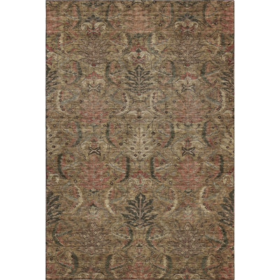Premium Machine Washable Dahl AMF1082 Damask Rug