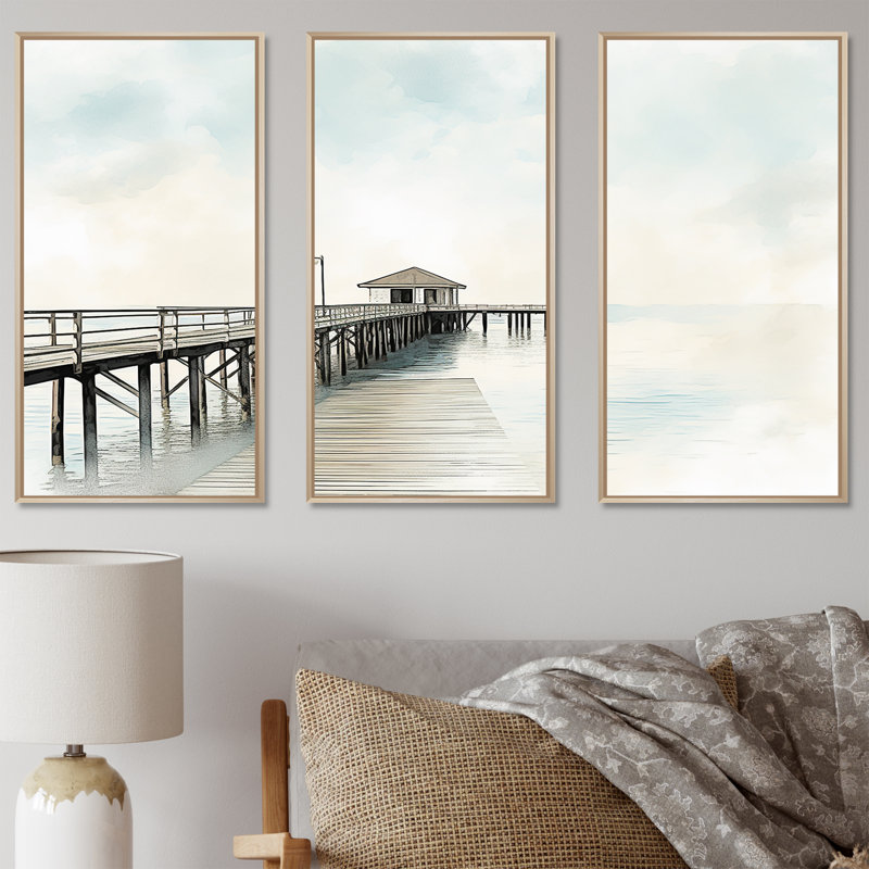 Ensemble de salon Quan - Coastal Pier, H 28 po x l 36 po x P 1 po, Cadre naturel flottant