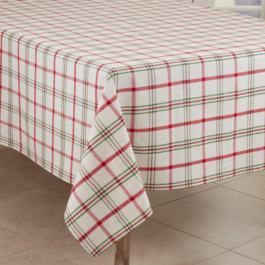 Aomame Plaid 100% Cotton Square Tablecloth Gracie Oaks
