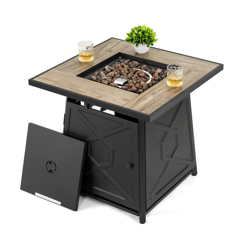 Gonsalve Square 2 - Person 28.2'' Long Fire Pit Table Dining Set
