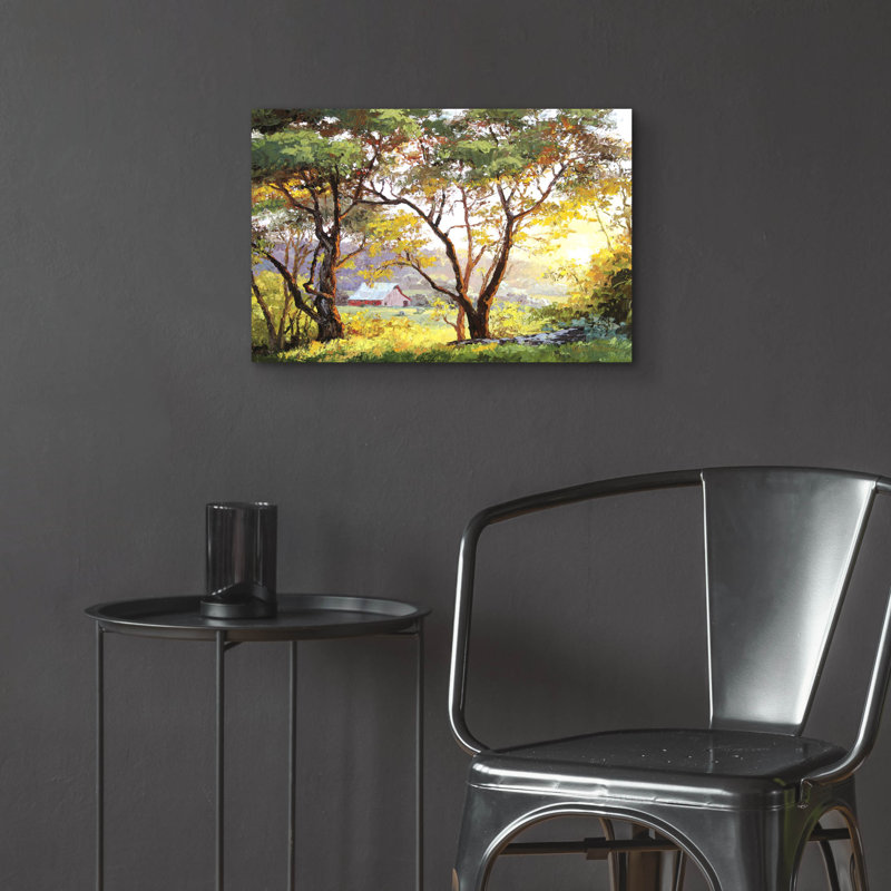 Art mural en verre épique «Bruni paysage» par Erin Dertner, 24 po x 16 po, H 16 po x l 24 po