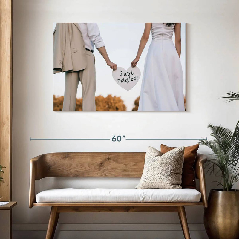 Tergel Just Married Bride And Groom, 30" H x 45" W