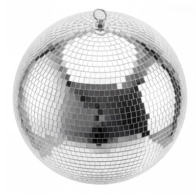 Mirror Disco Ball 16 Inch Silver Reflective Ball with Hanging Ring, for Party Home Decoration Stage Props DJ Dance Club, 2 Mirror Tile Sizes, Reflects Light, Large Wedding Music Birthday Decor