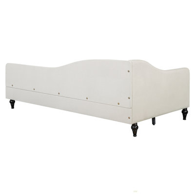 L-Shaped Linen Daybed, With Solid Wood Legs (Daybed)